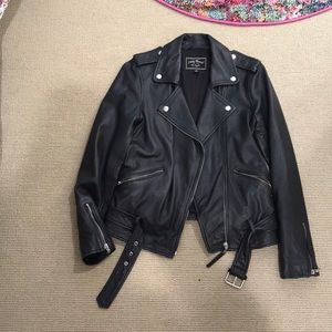Lucky Brand black leather biking jacket